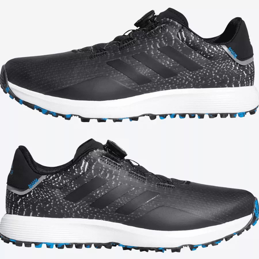 Adidas S2G BOA Wide Men's Spikeless Golf Shoes - Black