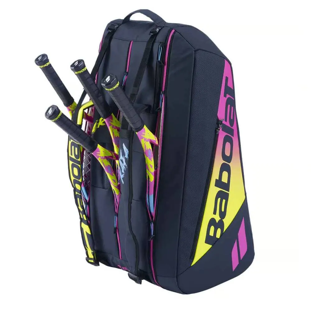 Babolat Pure Aero Rafa 2023 12R Tennis Kit Bag (Yellow/Pink/Blue)