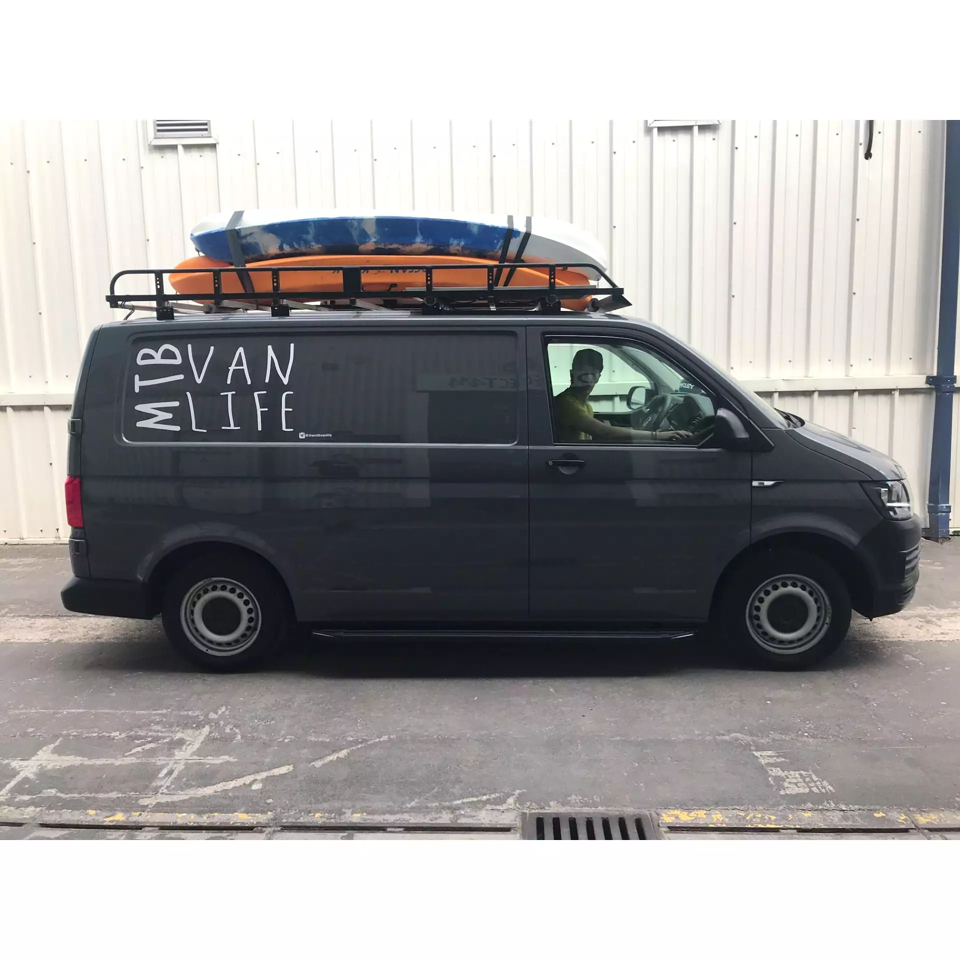 Black Raptor Side Steps Running Boards for Volkswagen Transporter T5 SWB