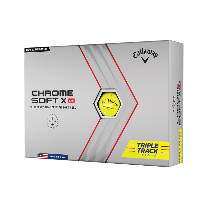 Callaway Chrome Soft X LS Triple Track Yellow Golf Balls (1 Dozen)