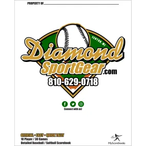 Diamond Sport Gear 18 Player Vertical Scorebook: MSB18