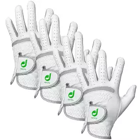 Dprofy Pro Cabretta Leather Golf Gloves 4 Units Package