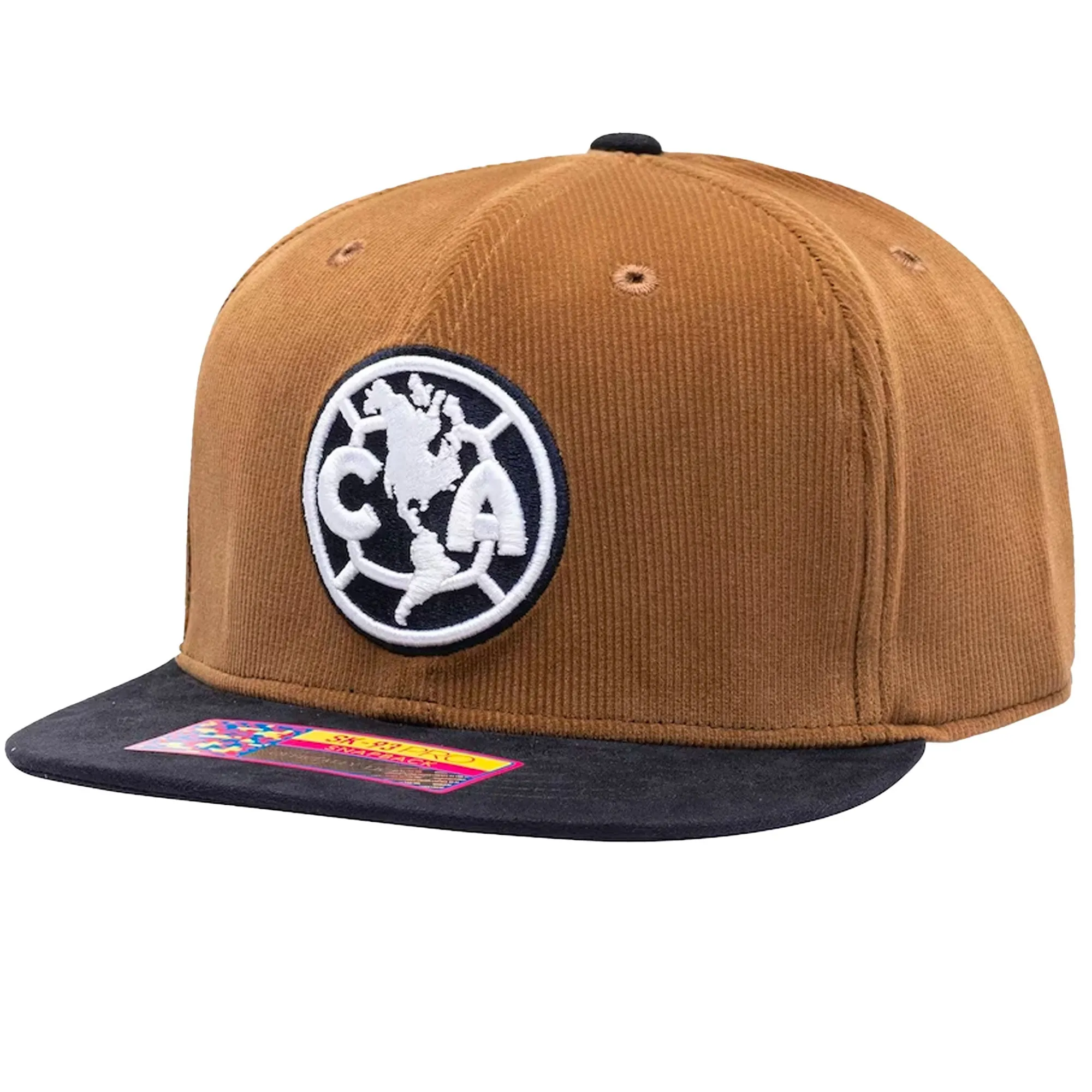 Fan Ink Club America Snapback Hat Brown