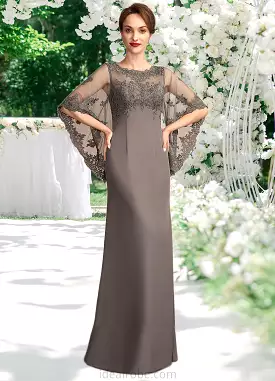 Madelyn Sheath/Column Scoop Neck Floor-Length Chiffon Lace Mother of the Bride Dress STK126P0014996