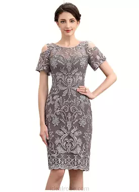 Marissa Sheath/Column Scoop Neck Knee-Length Lace Mother of the Bride Dress STK126P0014944