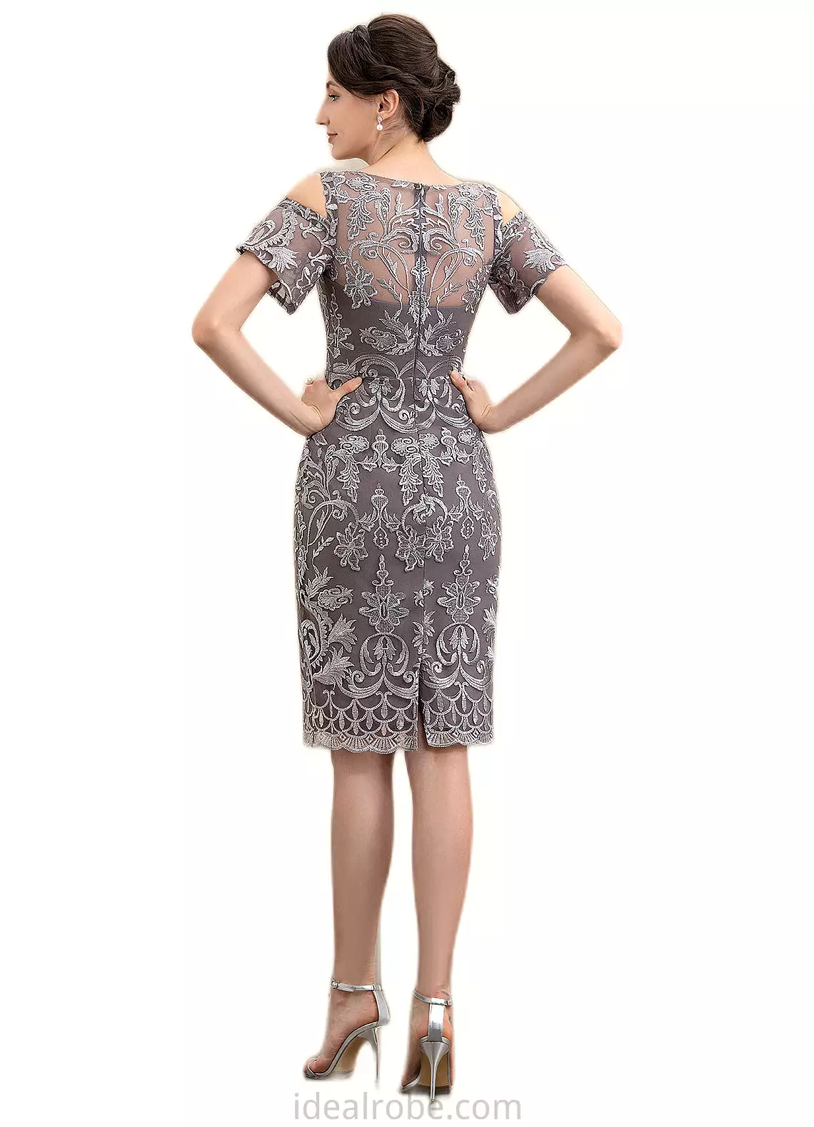 Marissa Sheath/Column Scoop Neck Knee-Length Lace Mother of the Bride Dress STK126P0014944