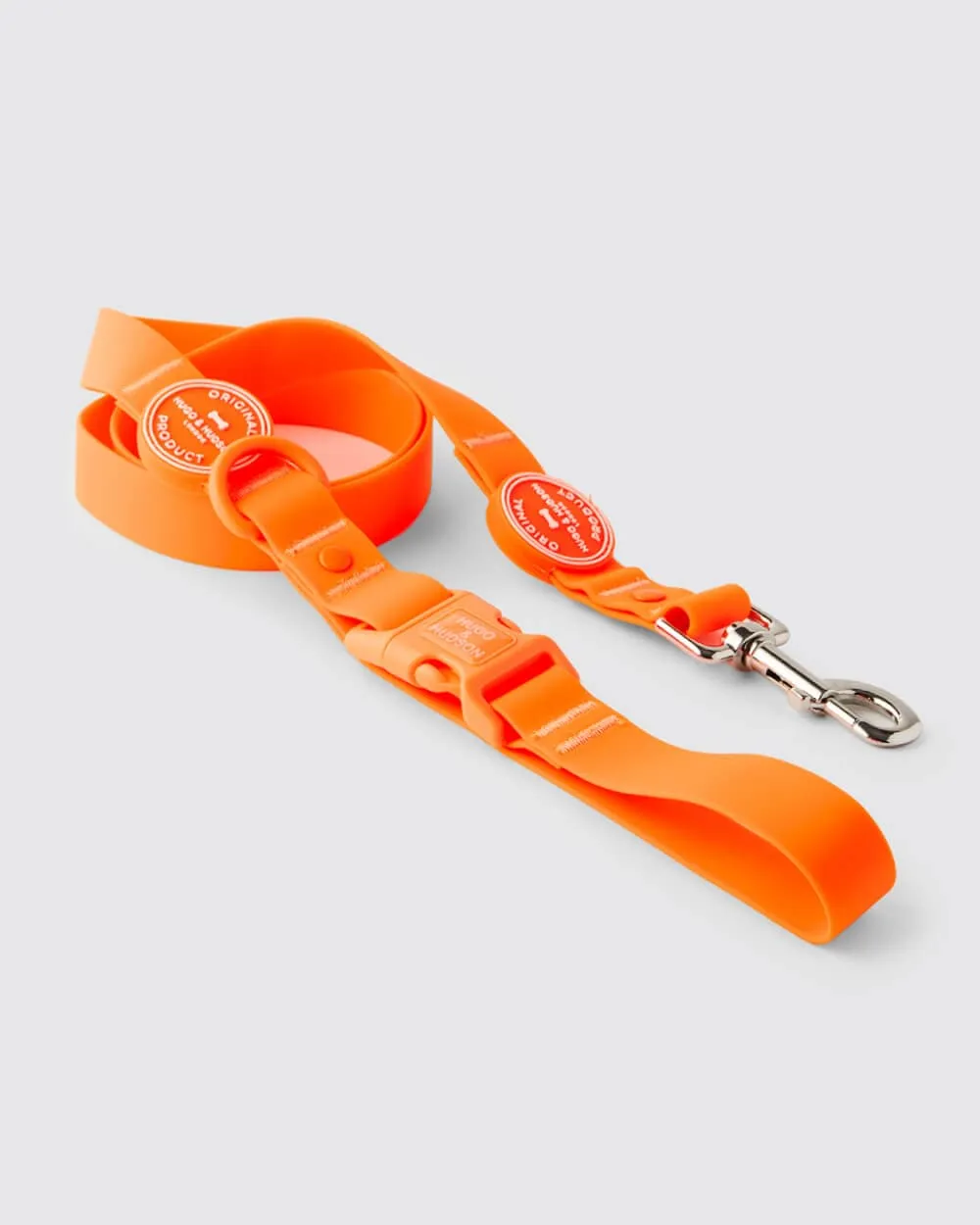 Matching Orange Waterproof Bundle - Collar, Lead and Poop Bag Holder