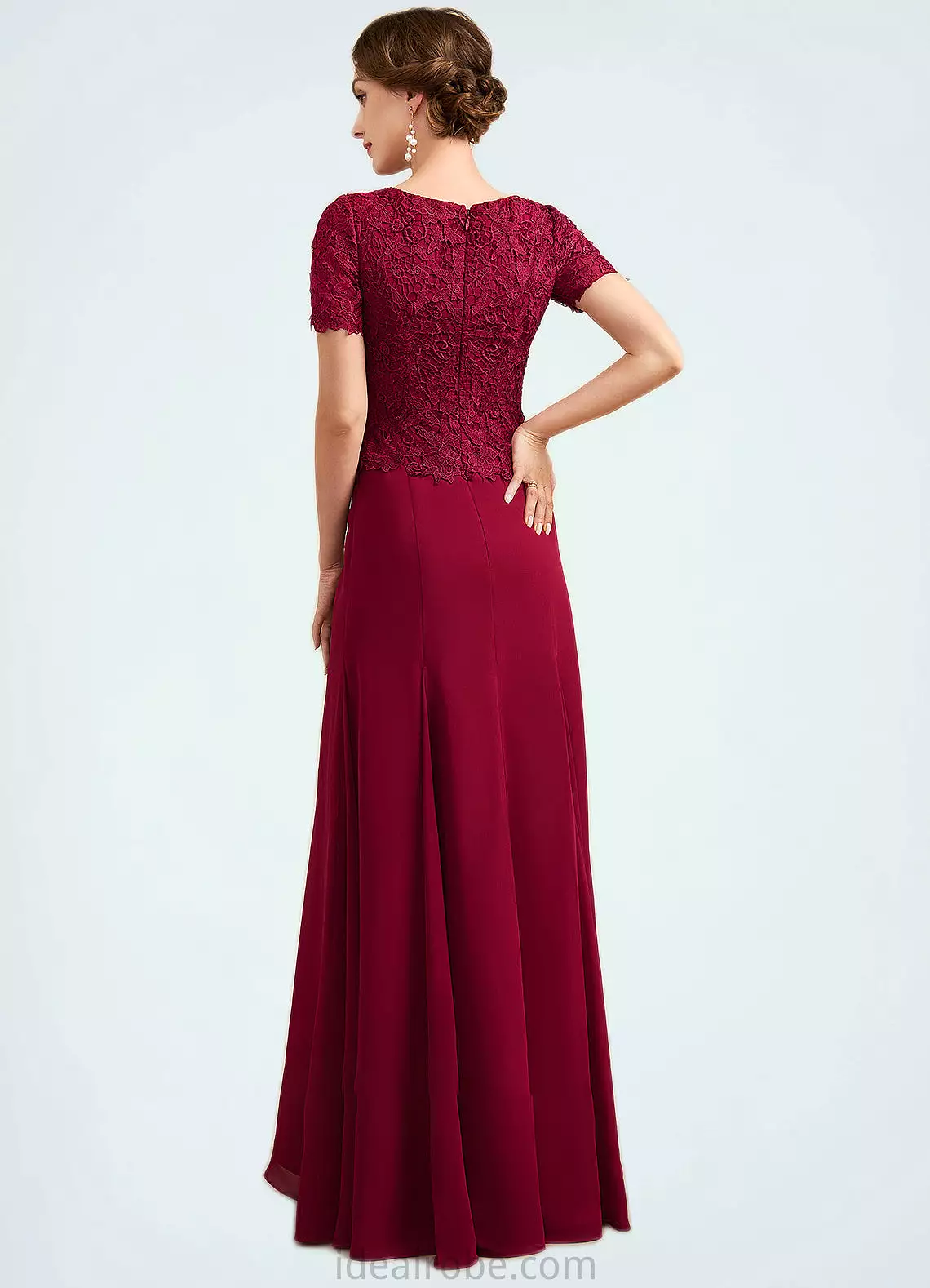 Mckayla Trumpet/Mermaid Scoop Neck Floor-Length Chiffon Lace Mother of the Bride Dress STK126P0014979