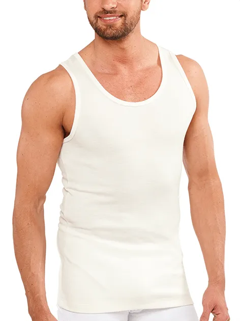 Mens Thermal Singlet Sleeveless Top Merino Wool Blend AUS MADE Thermals