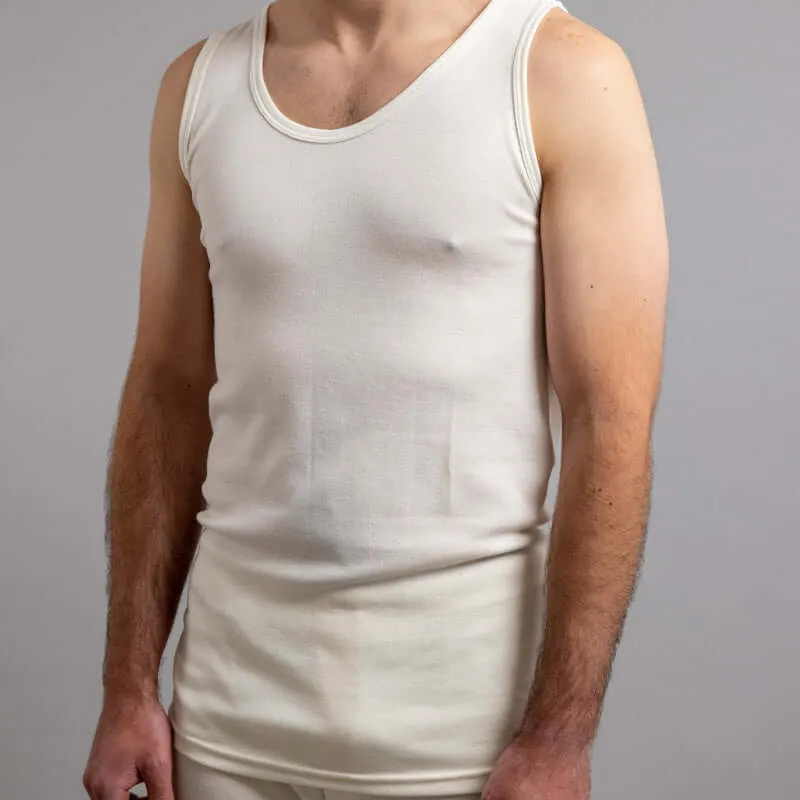 Mens Thermal Singlet Sleeveless Top Merino Wool Blend AUS MADE Thermals