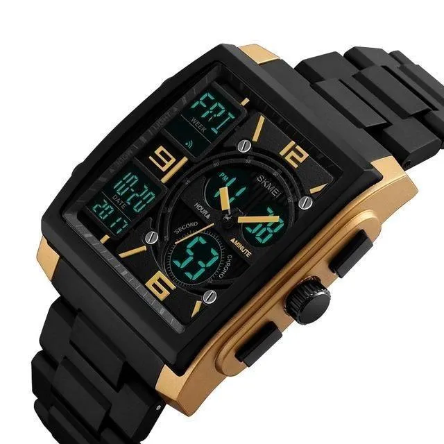 Men's Waterproof Digital LED Chrono Quartz Watches with 50M Waterproof