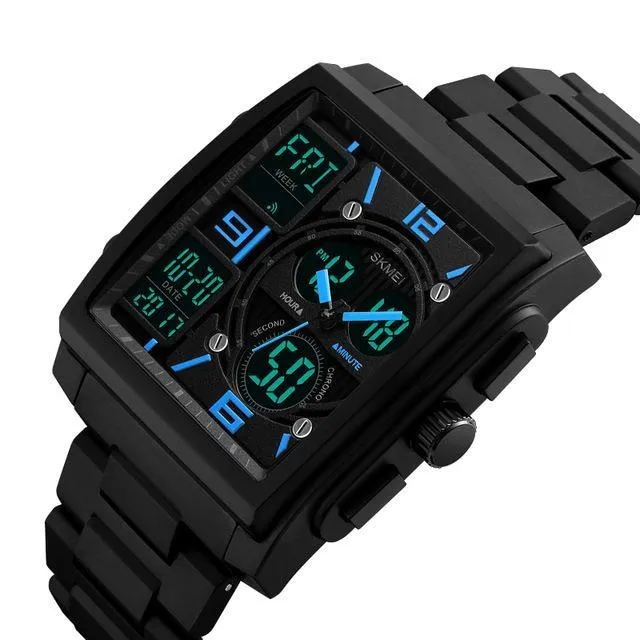 Men's Waterproof Digital LED Chrono Quartz Watches with 50M Waterproof