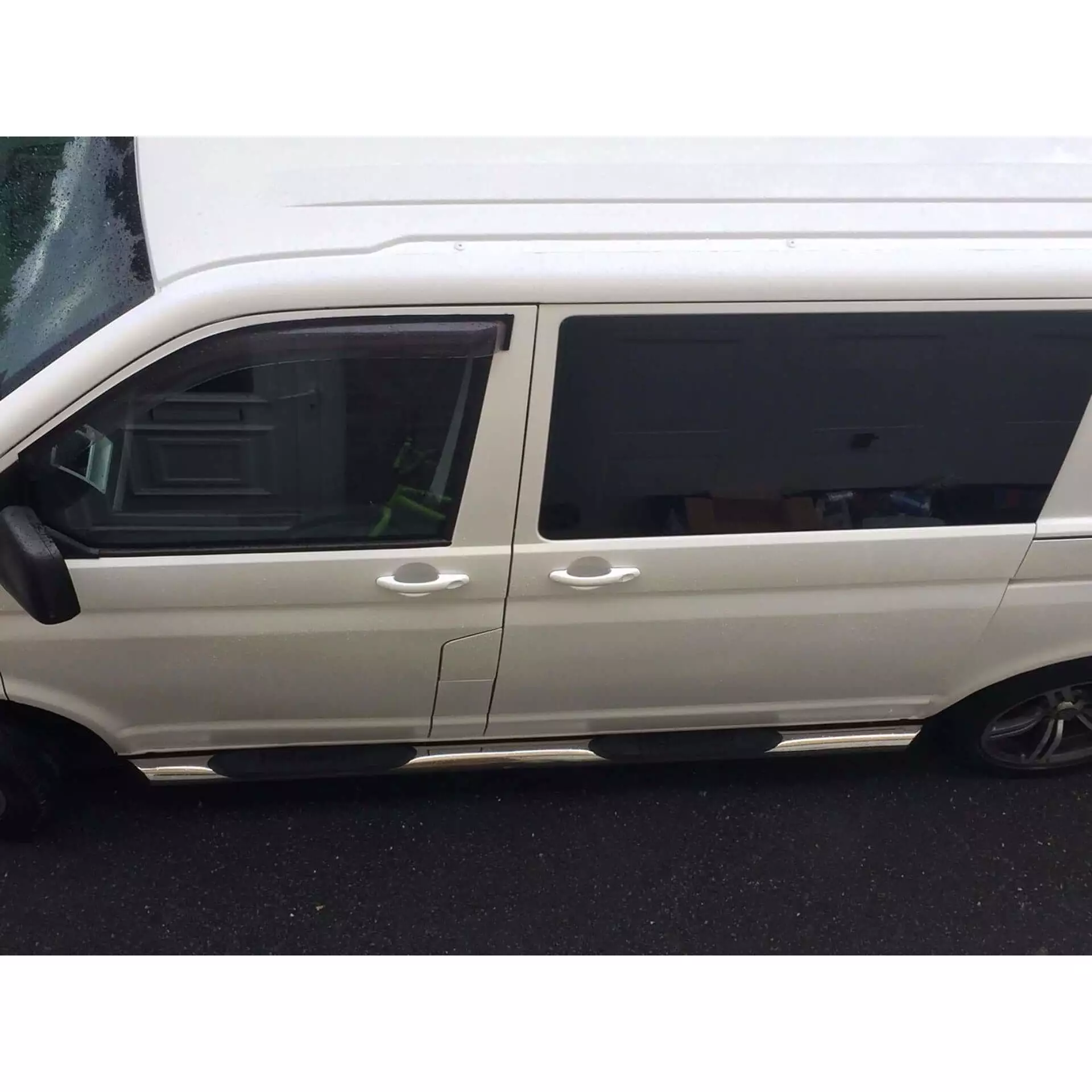 Stainless Steel Side Bars with Step Pads for Volkswagen Transporter T5 SWB