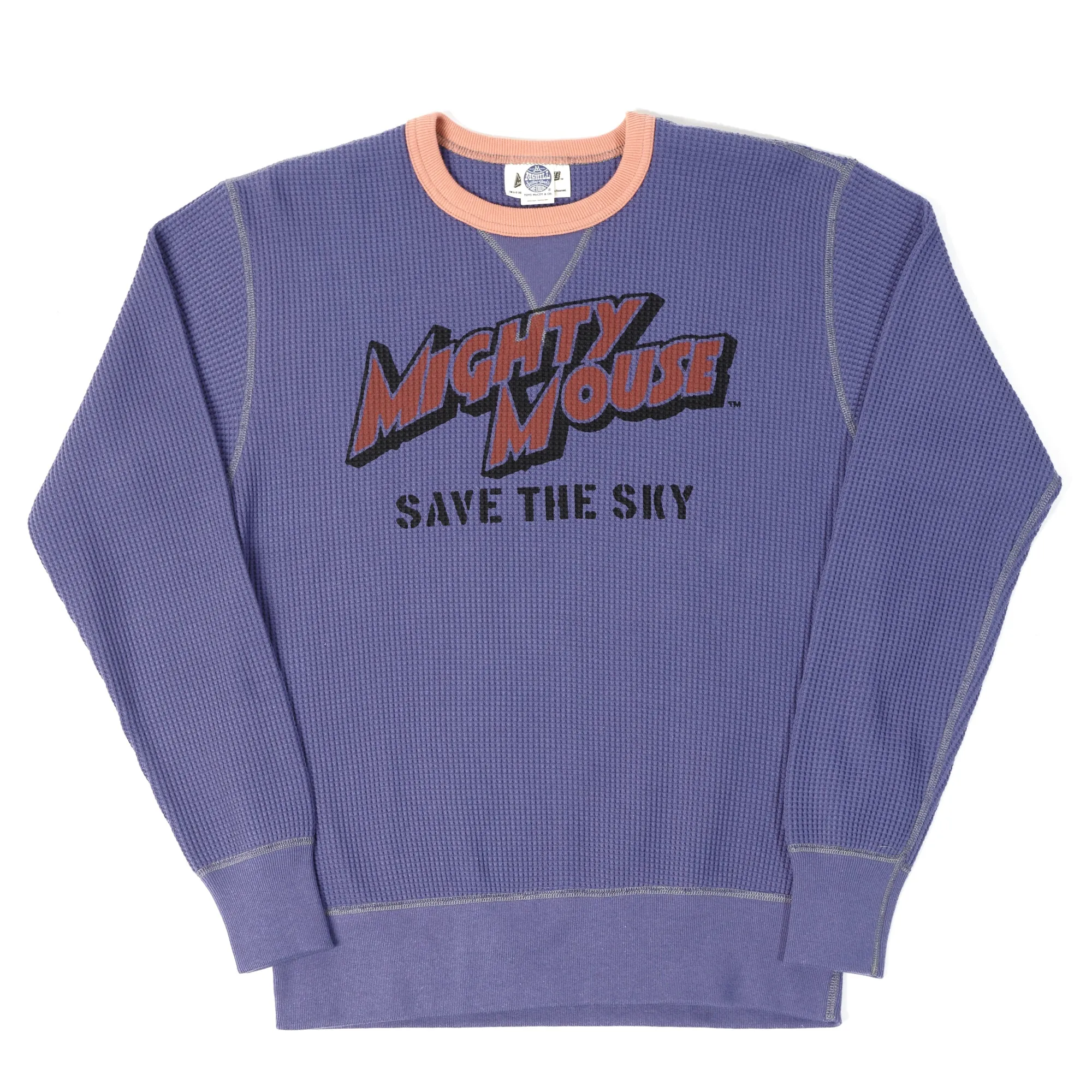 TOYS McCOY 'Mighty Mouse' Big Waffle Crew Neck Sweatshirt - Purple