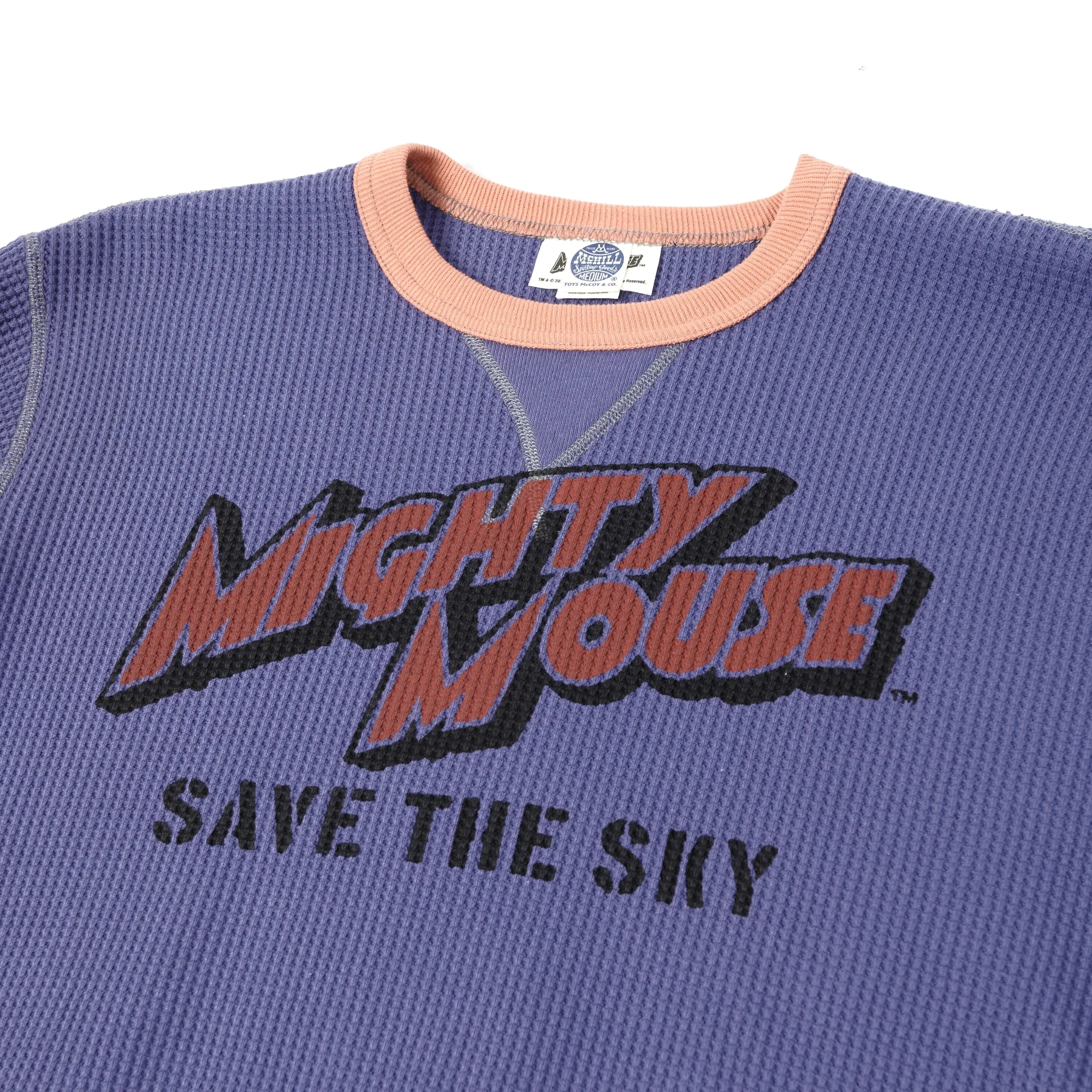 TOYS McCOY 'Mighty Mouse' Big Waffle Crew Neck Sweatshirt - Purple