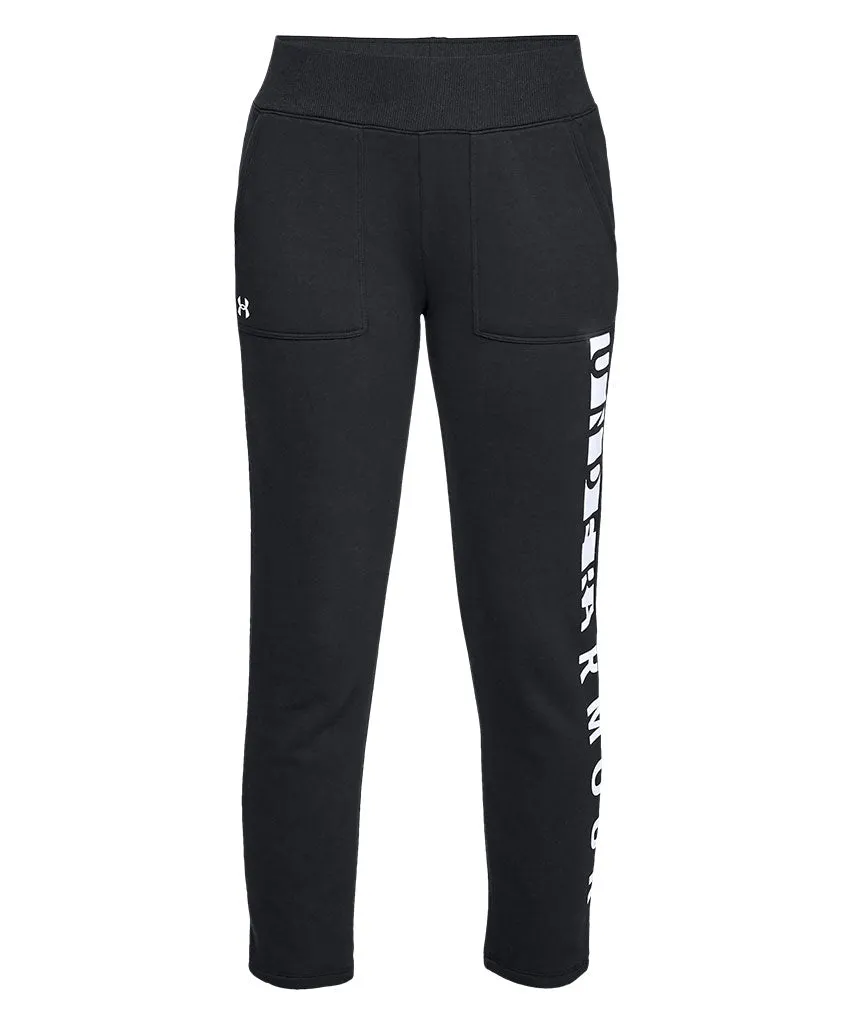 UNDER ARMOUR WOMEN'S RIVAL FLEECE PANTS - BLACK