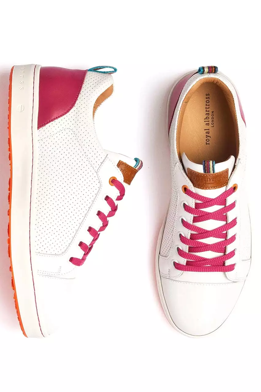 Women's Royal Albartross Golf Shoes | The Almafi White/Pink