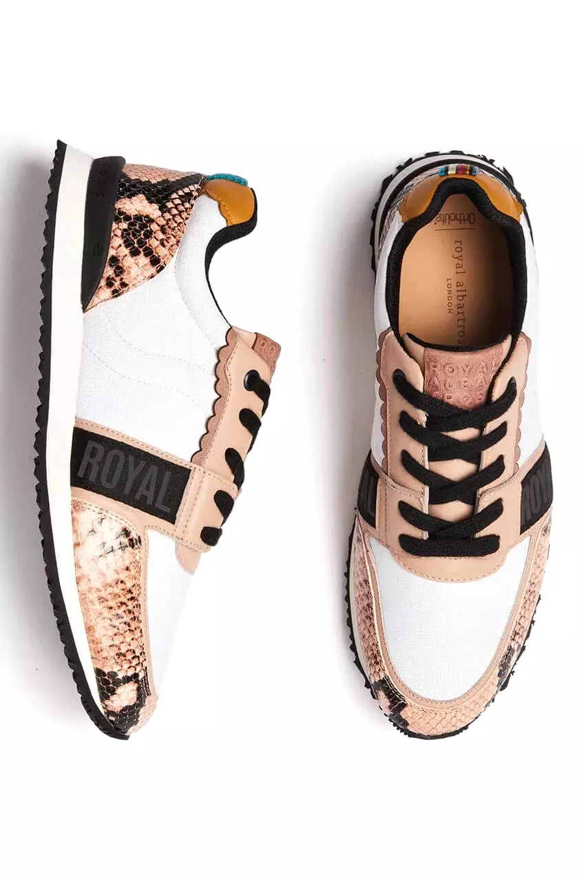 Women's Royal Albartross Golf Shoes | The Strider Luxe Nude Snake